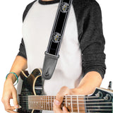 Guitar Strap - SUPER BEE Logo Stripes Black Gray