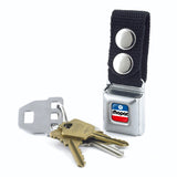 Keychain - MOPAR Chrysler Logo Full Color White Blue Red Black