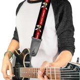Guitar Strap - Dodge SCAT PACK Badge Logo Stripe Red Black White