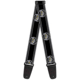 Guitar Strap - SUPER BEE Logo Stripes Black Gray