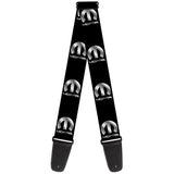 Guitar Strap - MOPAR Logo Repeat Black Silver Gradient